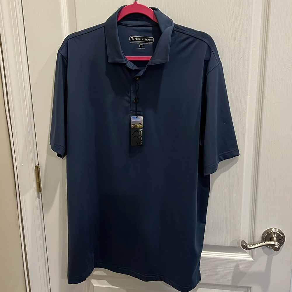 Pebble Beach Dress Blues Dry-Luxe Performance Polo size L